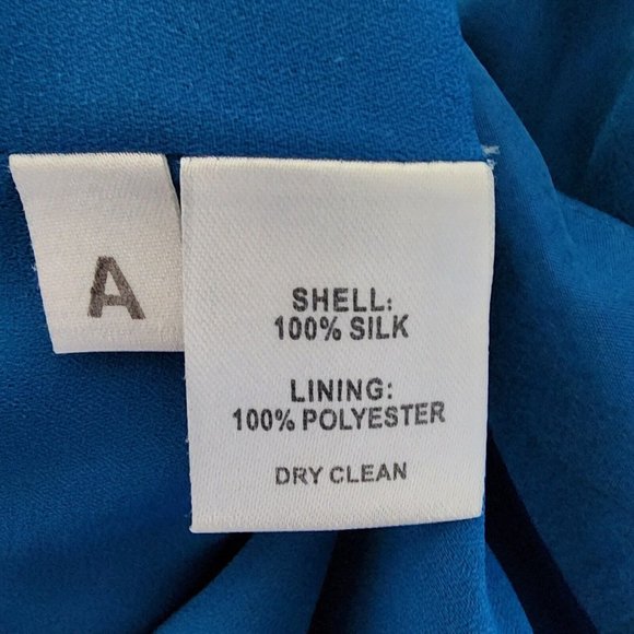 ANN TAYLOR LOFT Solid All Blue Sleeveless 100% Silk Side Zip Dress Womens Size 4 - Picture 6 of 7